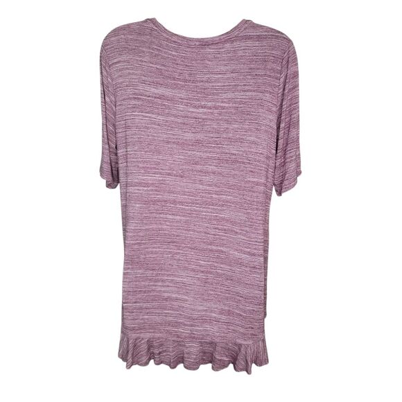 Logo Lori Goldstein Rayon Ruffle hem Tunic Top Shirt Large - Picture 2 of 5